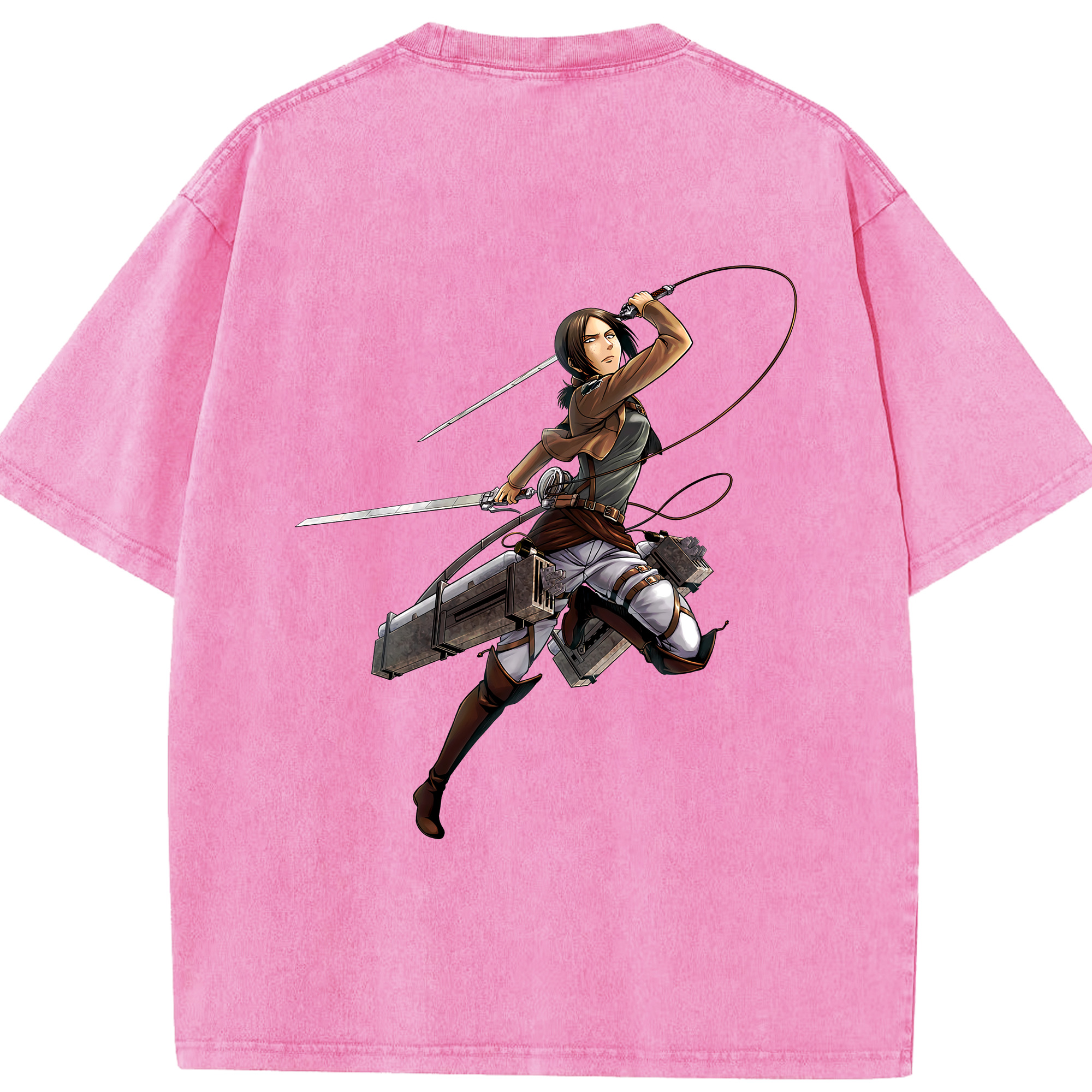 （画像用） 進撃の巨人 Attack on Titan 綿100% ヴィンテージ風 半袖Tシャツ（背面プリント）
